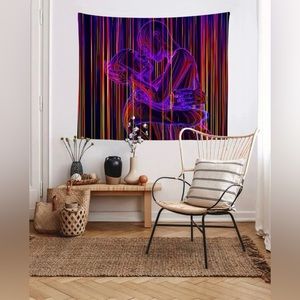 BOGO tapestry w/wall hang cyber futuristic digital lovers couple wall art poster